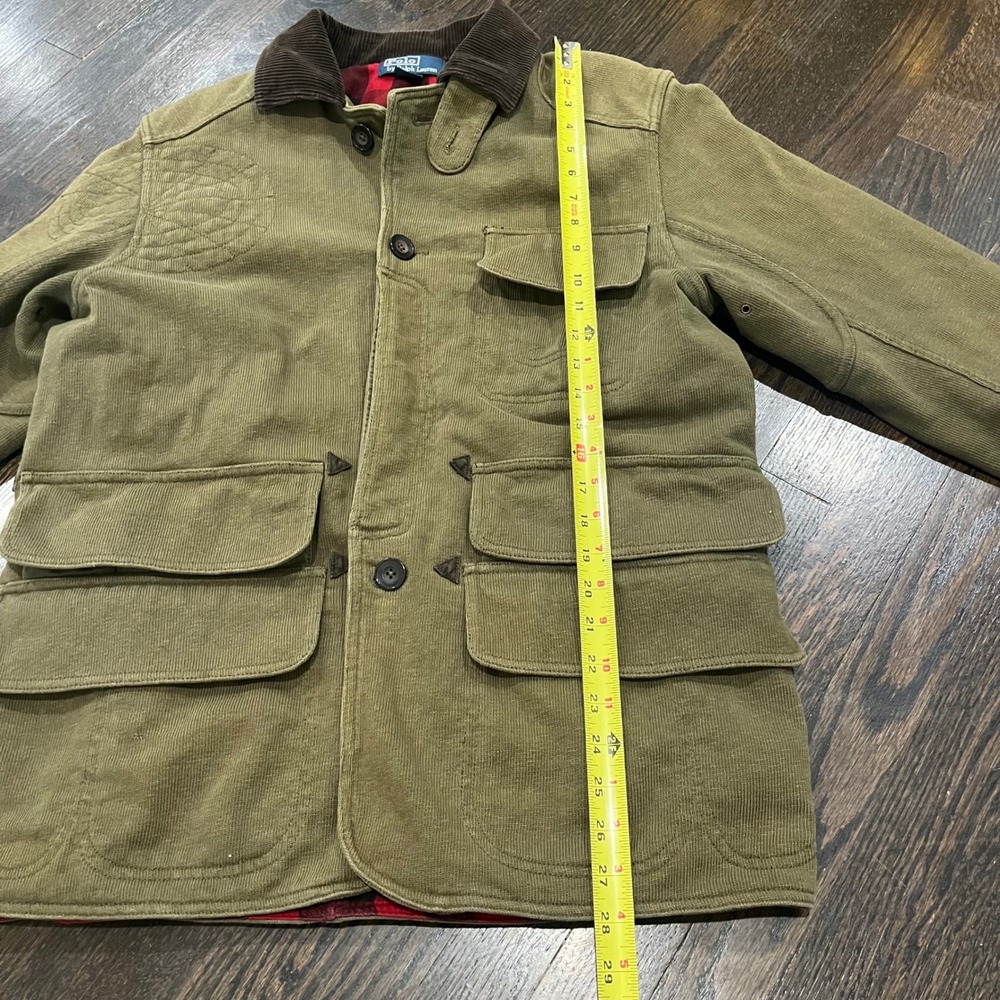 Polo Ralph Lauren Field Chore Jacket Men's M Green Plaid Loop Corduroy Hunting - Picture 15 of 16